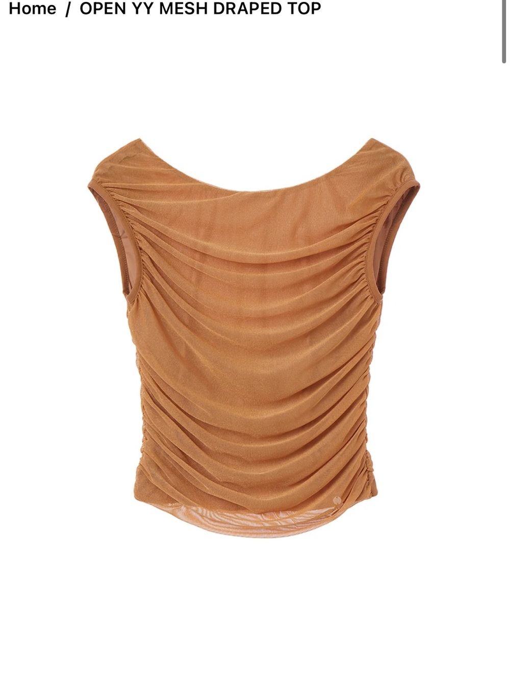 Mesh Draped Scoop Neck Top